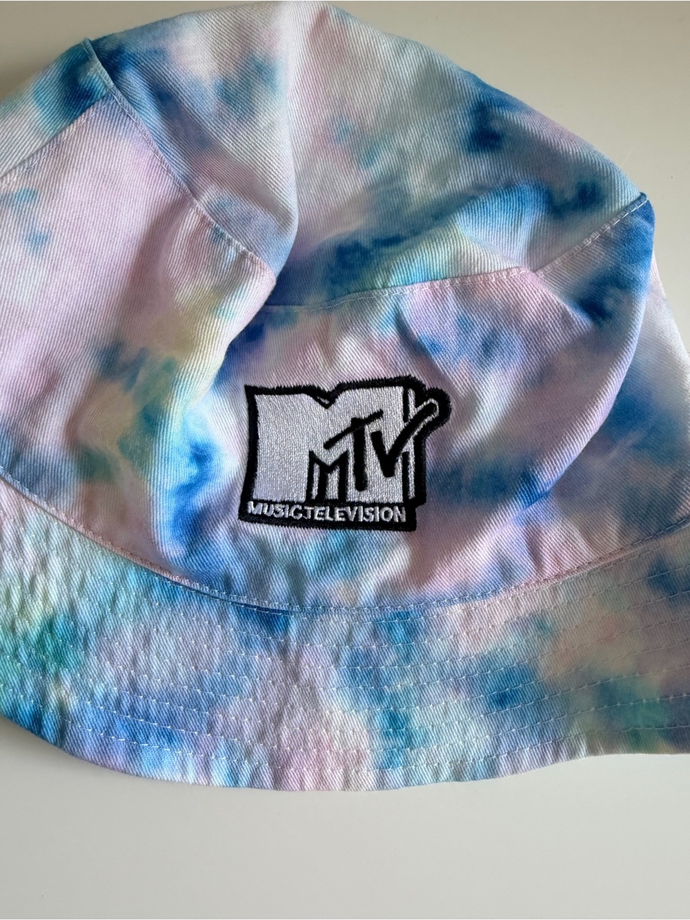MTV Tie Dye Bucket Hat Pastel Y2K Logo Festival Hat Primark One Size - Picture 3 of 7